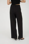 High Waist Pleated Wide Leg Pants Black