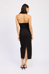 Sleeveless Halter Midi Dress Black