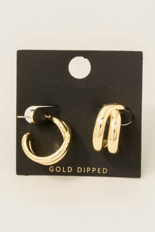 Gold Dipped Hoop Earrings