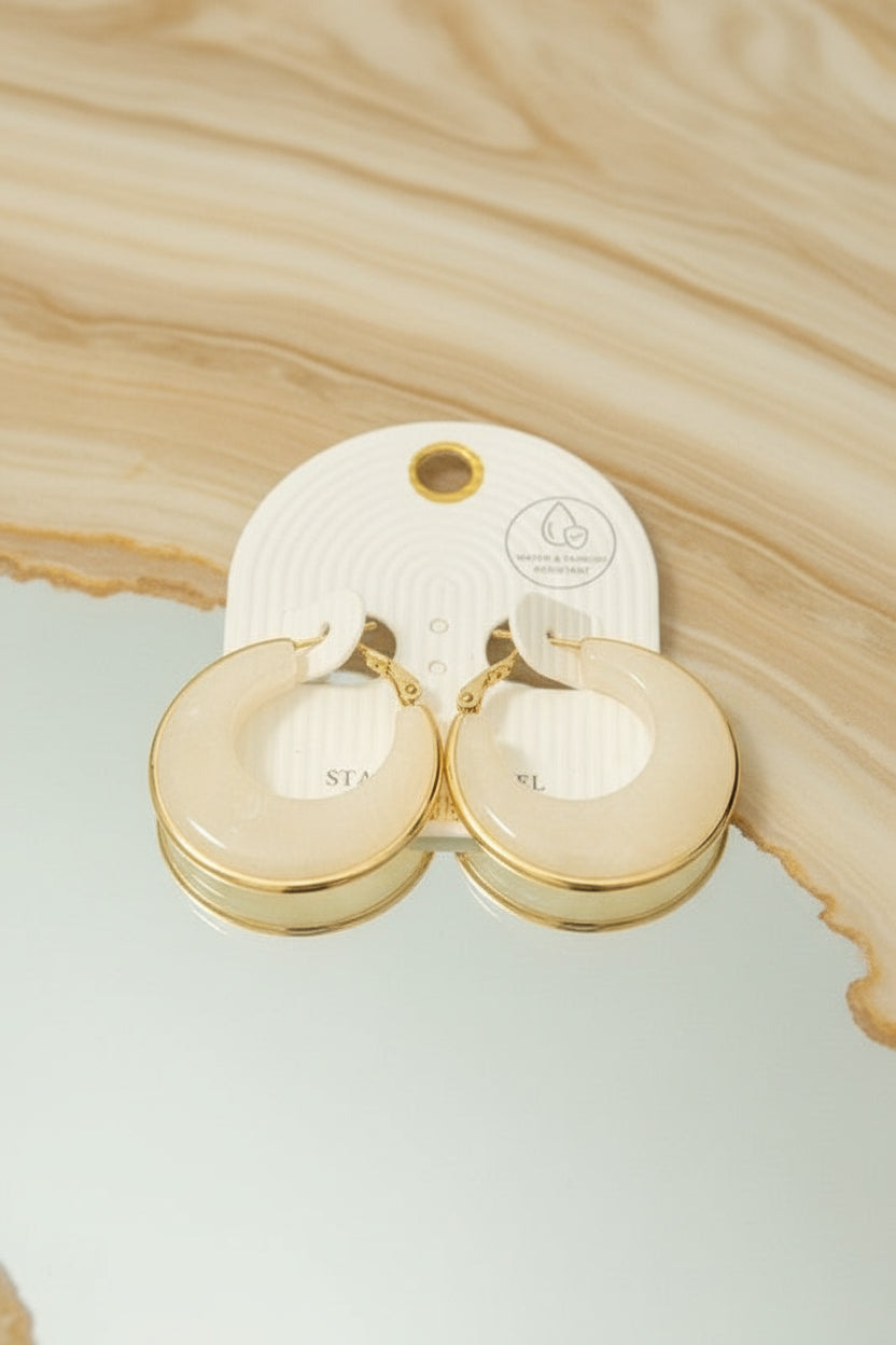 Acrylic Hoop Earrings Gold