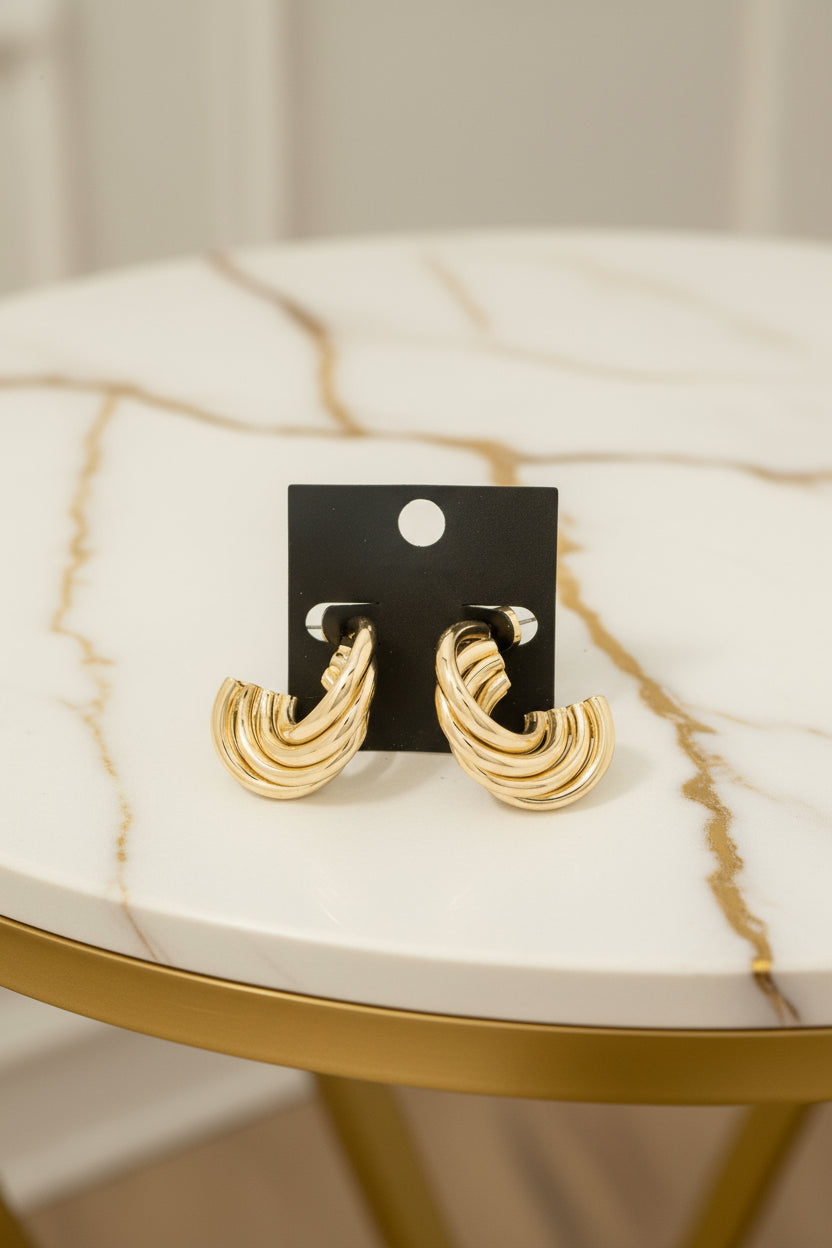 Layered Gold Dipped Hoop Earrings