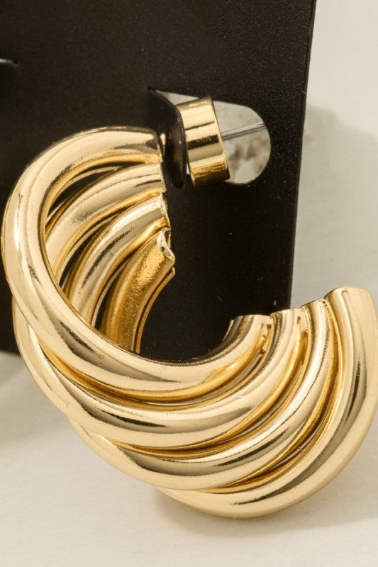 Layered Gold Dipped Hoop Earrings