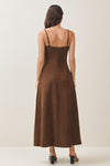 Sleeveless Faux Suede Maxi Dress Mocha