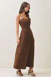 Sleeveless Faux Suede Maxi Dress Mocha