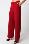 High Waist Straight Leg Pants Red