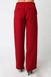 High Waist Straight Leg Pants Red