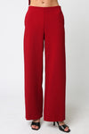 High Waist Straight Leg Pants Red