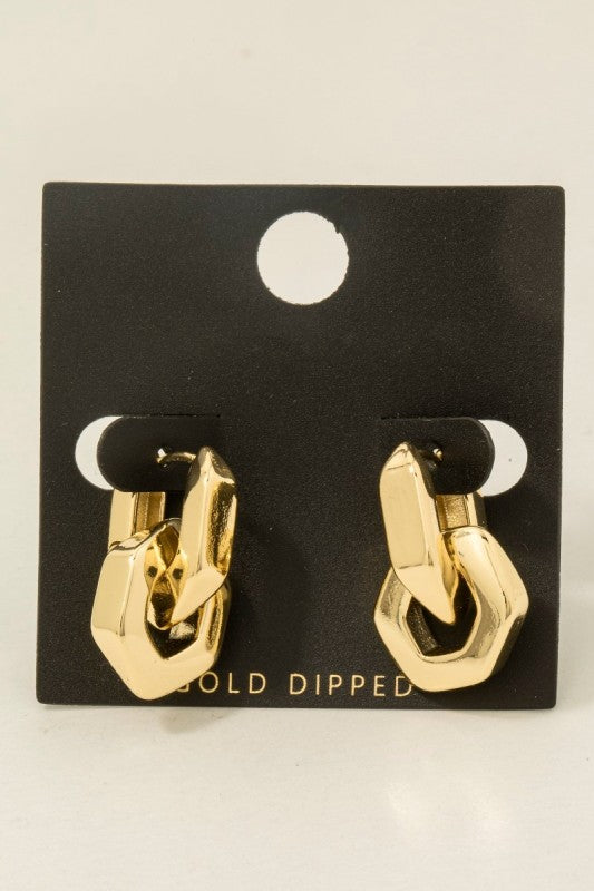 Gold Dipped Hoop Earrings Gold