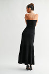 Sleeveless Pleated Knit Maxi Dress Black