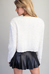 Primrose Long Sleeve Sequined Bow Tie Jacket White