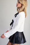 Primrose Long Sleeve Sequined Bow Tie Jacket White