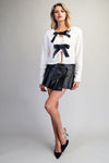 Primrose Long Sleeve Sequined Bow Tie Jacket White