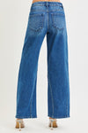High Rise Cropped Wide Leg Jeans Dark Wash