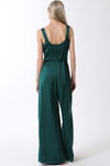 Sleeveless Belted Wide Leg Jumpsuit Green