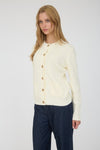 Long Sleeve Button Down Cardigan Cream