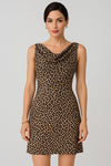 Sleeveless Animal Print Mini Dress Mocha