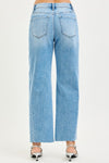 High Rise Cropped Wide Leg Jeans Light Wash