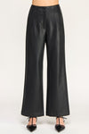  High Waist Faux Leather Wide Leg Pants Black