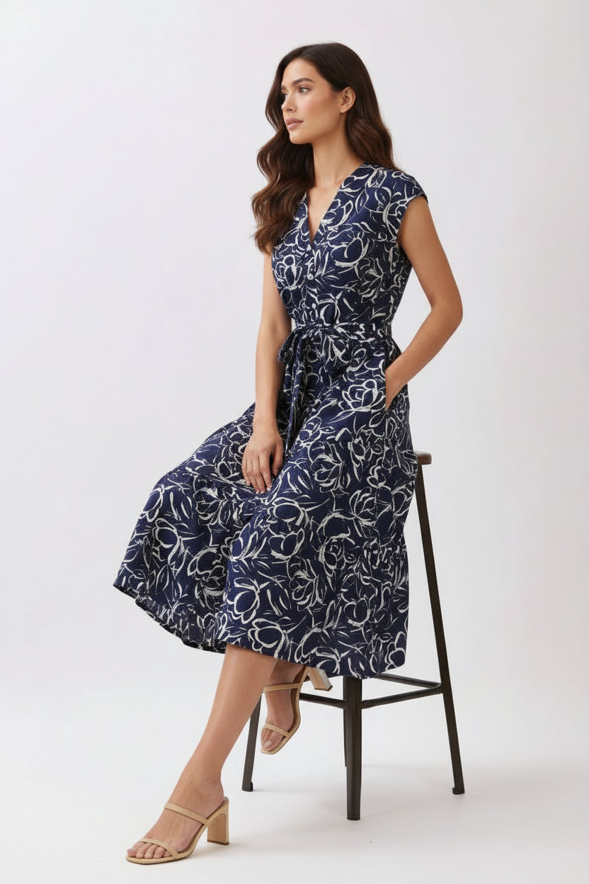 Mini Avenue Sundresses Maxi Dress Casual Multi Coloured Midi Dress Women V Neck Long Dress Short Sleeve Floral Printed Mini Avenue Sundresses Maxi Dress Casual Multi Coloured Midi Dress Women V Neck Long Dress Short Sleeve Floral Printed