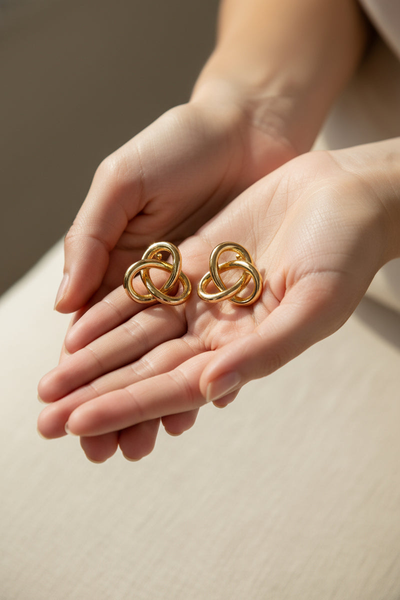  Intricate Gold Dipped Stud Earrings
