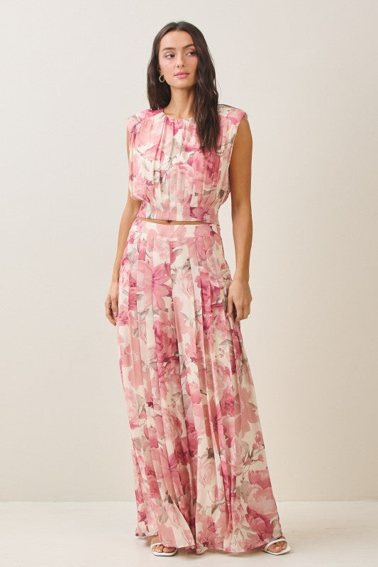  High Waist Wide Leg Pants Pink