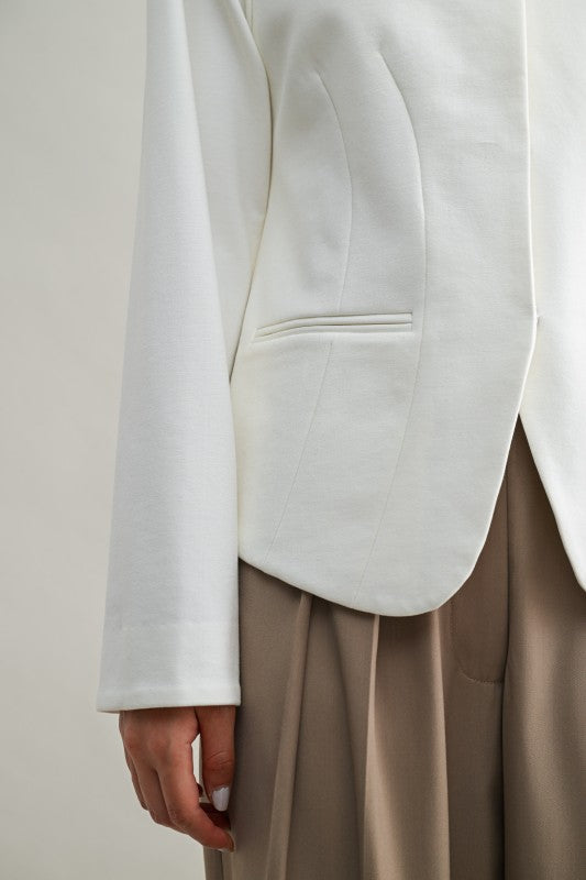 Long Sleeve Blazer White