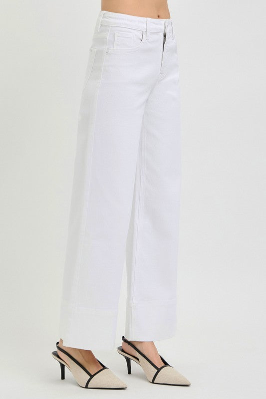 High Rise Wide Leg Jeans White