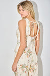 Waitlist 1/4 • Kate Sleeveless Open Back Floral Top Cream