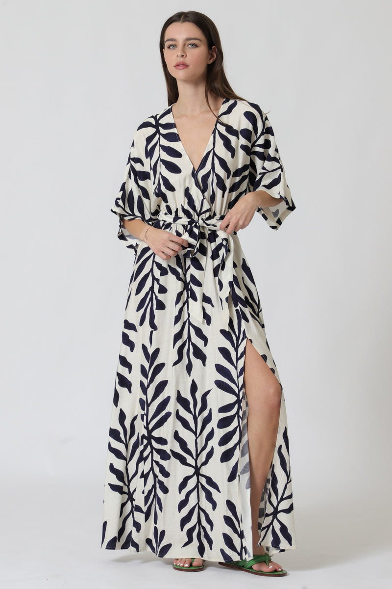kimono maxi dress pattern Polished in Paradise Kimono Maxi Dress L / coral