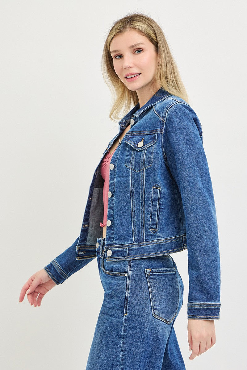  Long Sleeve Denim Jacket Medium Wash