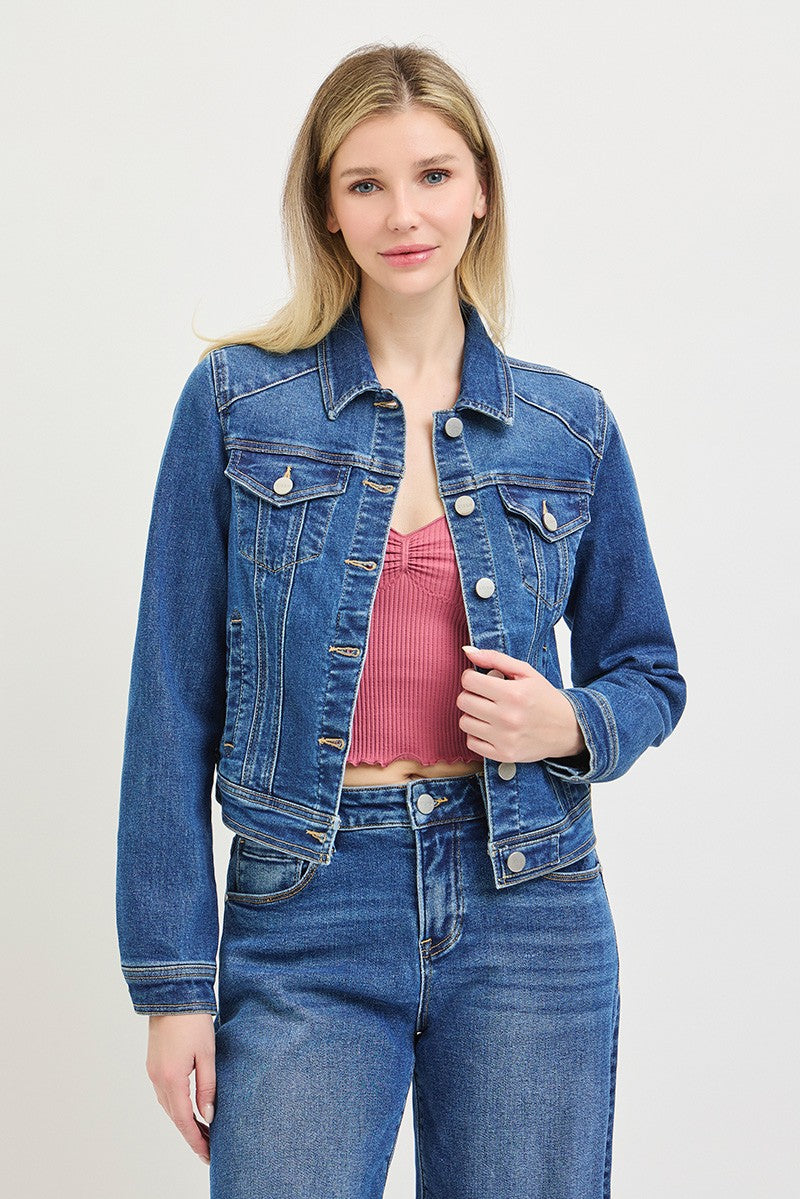  Long Sleeve Denim Jacket Medium Wash