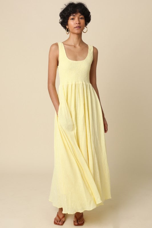 Sleeveless Maxi Dress Yellow