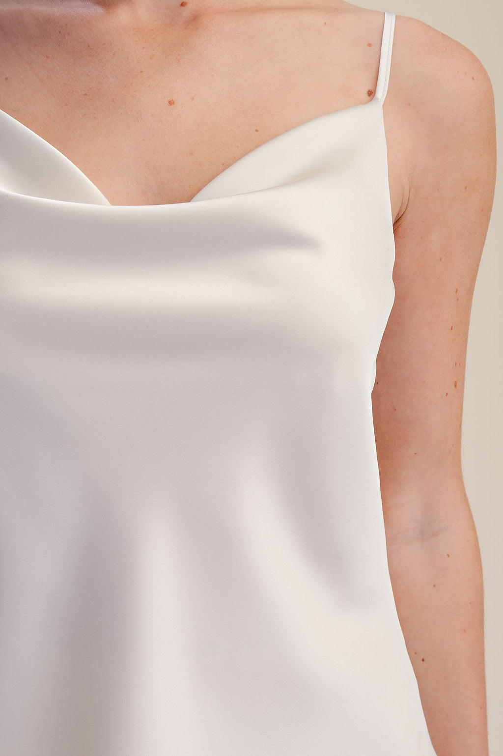 Sleeveless Satin Cami Top Cream