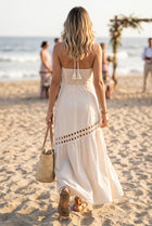 Sleeveless Sun Kissed Cutwork Lace Maxi Dress Natural