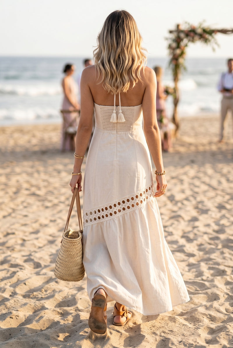 lace cutwork dress Halter Cutwork Lace Dress