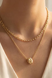 Layered Gold Coin Pendant Necklace Gold