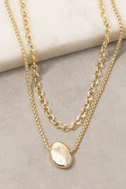 Layered Gold Coin Pendant Necklace Gold