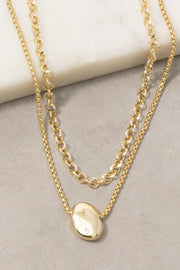 Layered Gold Coin Pendant Necklace Gold