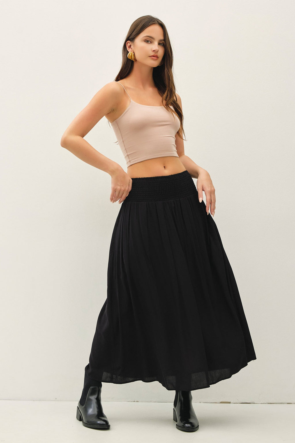 High Waist Maxi Skirt Black