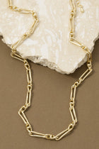 Wide Figaro Link Chain Necklace Gold