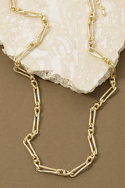 Wide Figaro Link Chain Necklace Gold