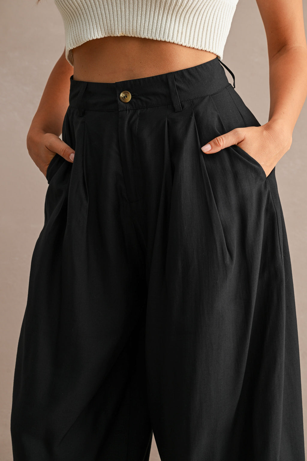 High Waist Trendy Balloon Pants Black