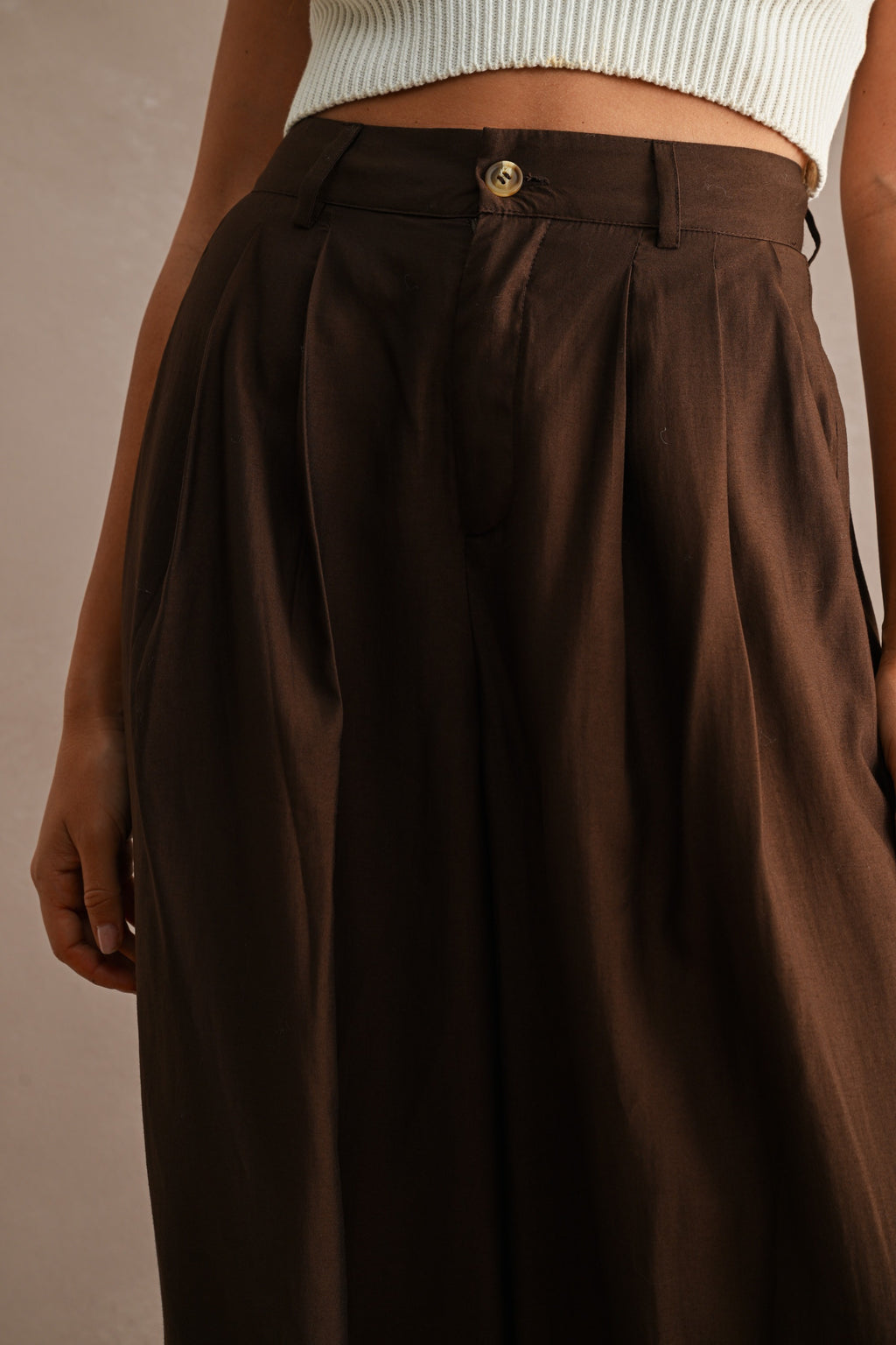 High Waist Chic Balloon Pants Brown