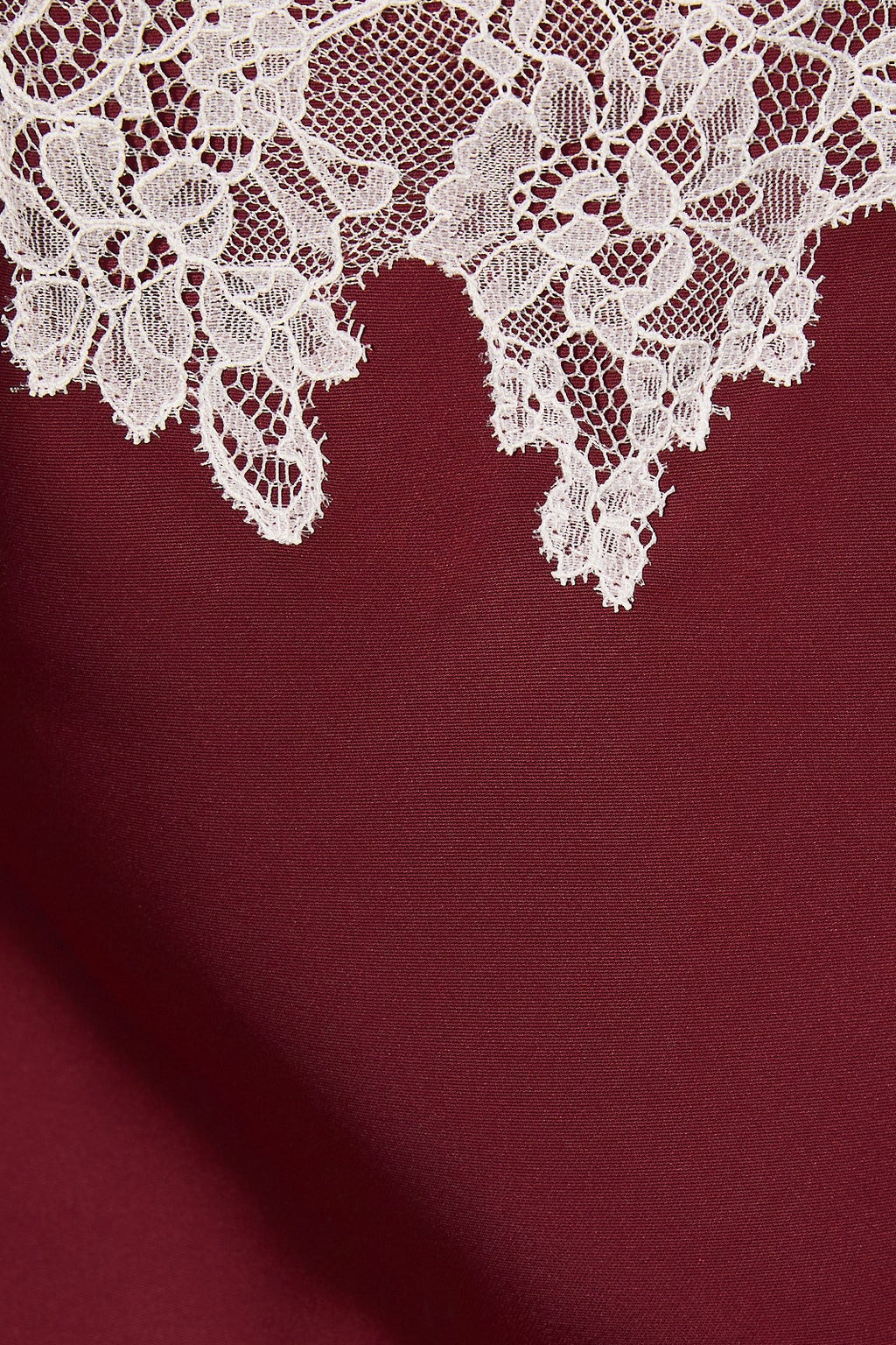 Sleeveless Elegant Lace Trim Satin Cami Top Burgundy