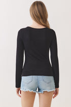 Reign Long Sleeve Cut Out Top Black