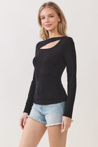 Reign Long Sleeve Cut Out Top Black
