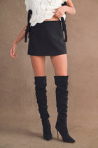 High Waist Mini Skort Black