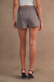 High Waist Mini Skort Mocha