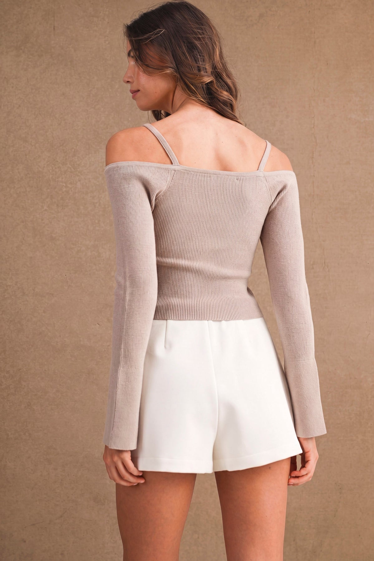 High Waist Mini Skort White