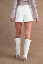 High Waist Mini Skort White